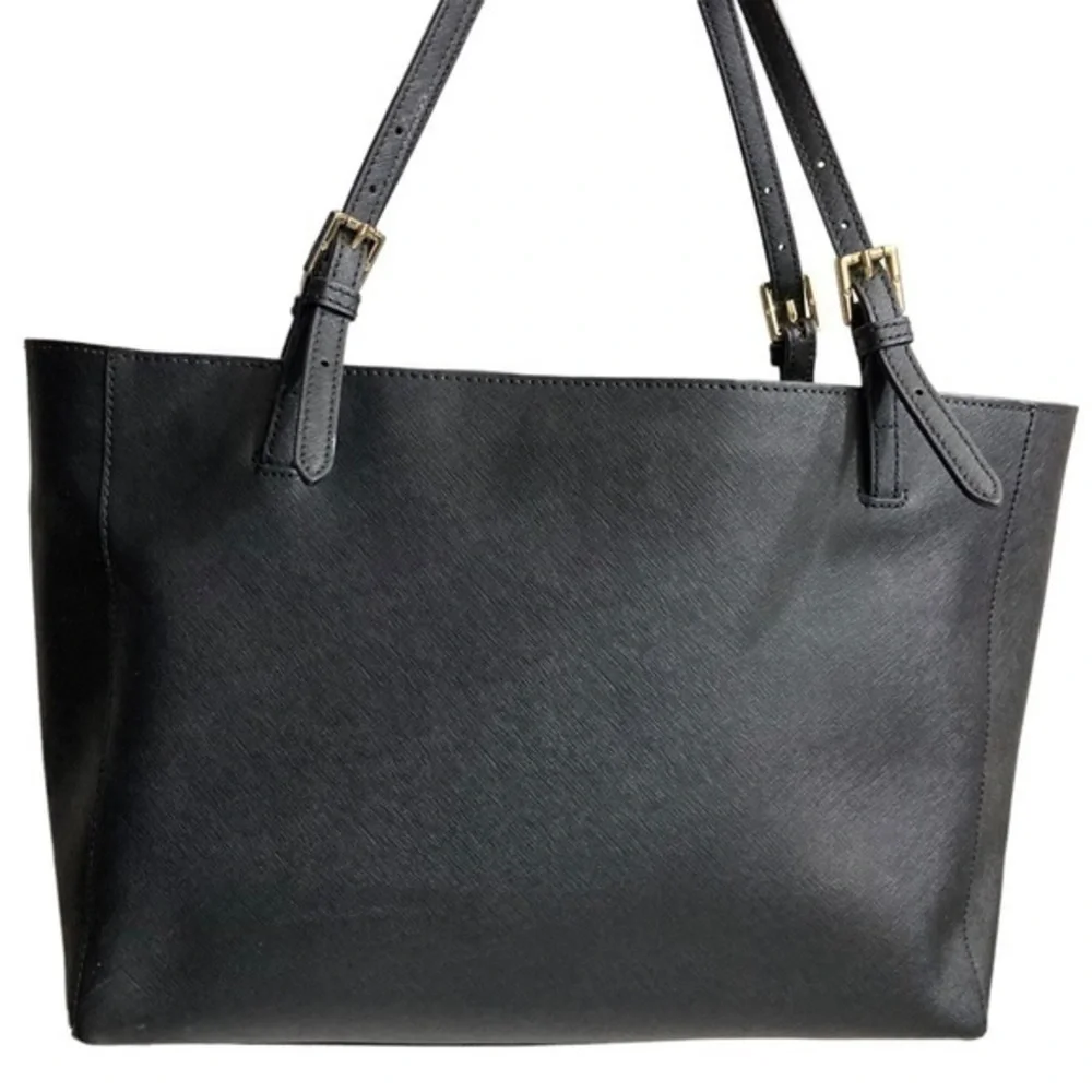 Tory Burch black saffiano leather laptop tote bag